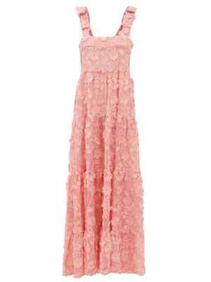 Lima floral-appliqué cotton-voile maxi dress | Matches (UK)
