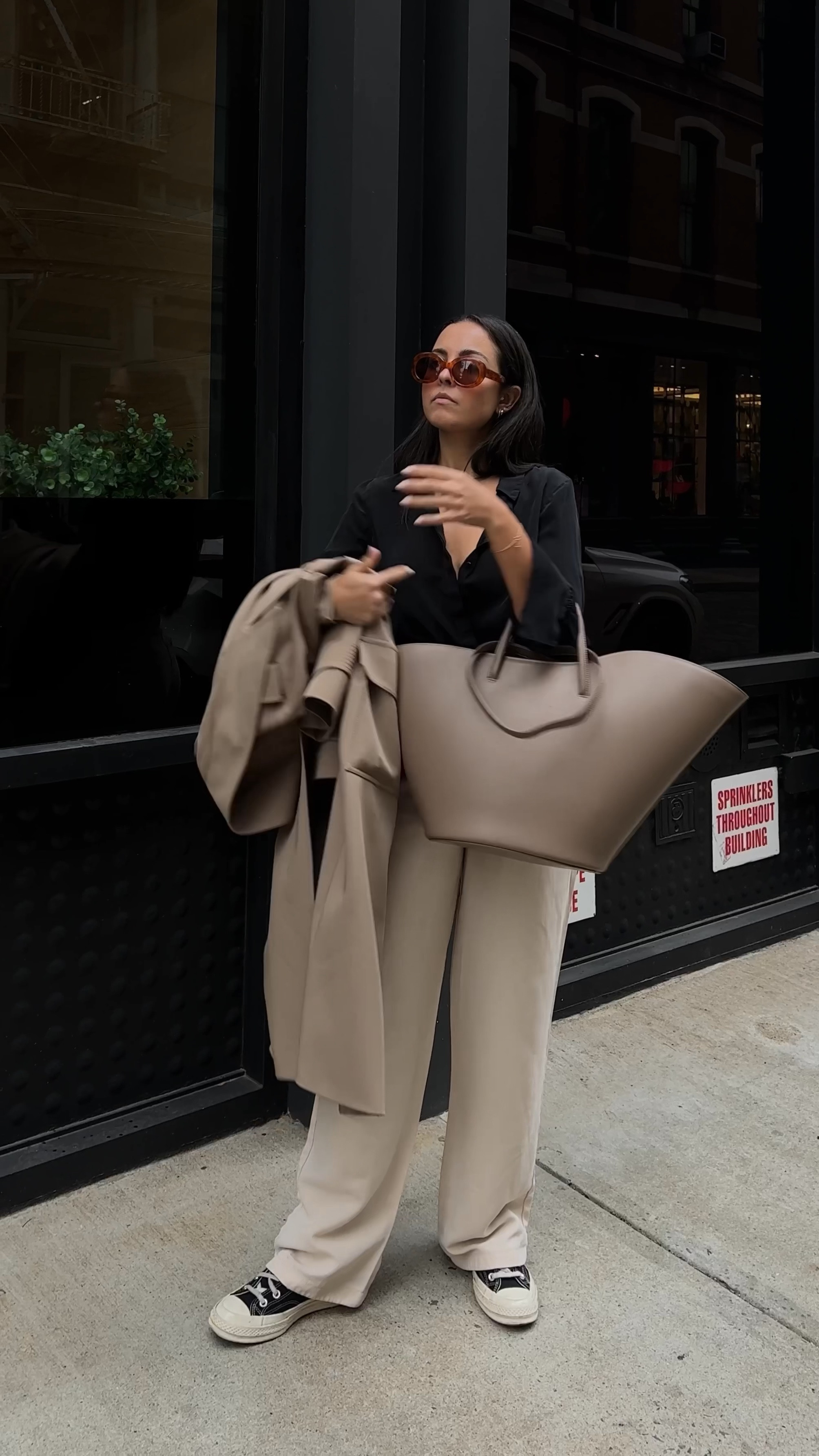 Transitional outfit in NYC 
Trench coat, shirt, tailored pants, converse sneakers outfit 
Winter /spring transition outfit 

#LTKFind #LTKworkwear #LTKstyletip