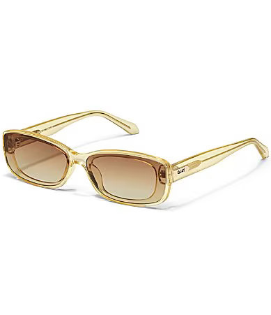 QUAY Women's Vibe Check 35mm Rectangle Sunglasses - Daffodil/Sepia | Dillard's
