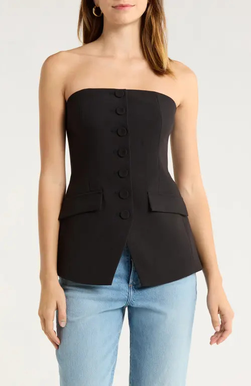 Favorite Daughter Phoebe The Dream Bustier Top in Black at Nordstrom, Size 2 | Nordstrom
