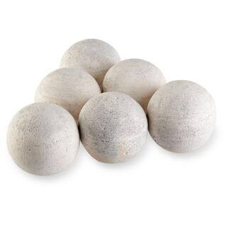 4 in. Cottage White Lite Stone Fire Balls (Set of 6) | The Home Depot