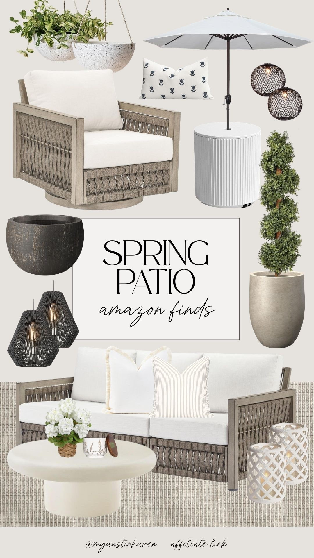 Neutral spring patio Amazon finds to refresh your outdoor space with cozy seating and modern touches. 🌿

Amazon patio furniture, outdoor seating, patio swivel chair, neutral outdoor decor, backyard patio ideas, outdoor lanterns, garden planters, patio umbrella, outdoor pillows, hanging planter, patio refresh, spring patio decor, outdoor living space, backyard styling, patio inspiration.
 

 

#LTKSeasonal #LTKHome