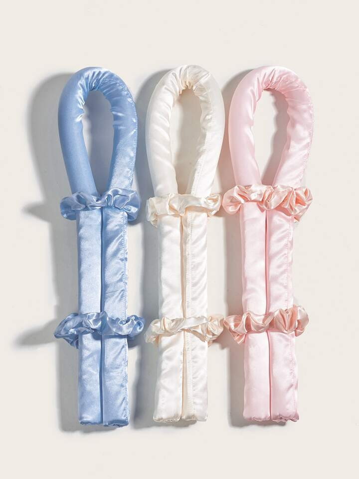 1 Pc Heatless Curling Wand Random Colors, Silk Headbands With 2 Hair Ties, Soft And Natural Curls... | SHEIN
