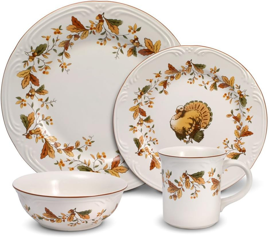 Pfaltzgraff Autumn Berry 16 Piece Dinnerware Set, Service for 4, Multi Colored | Amazon (US)