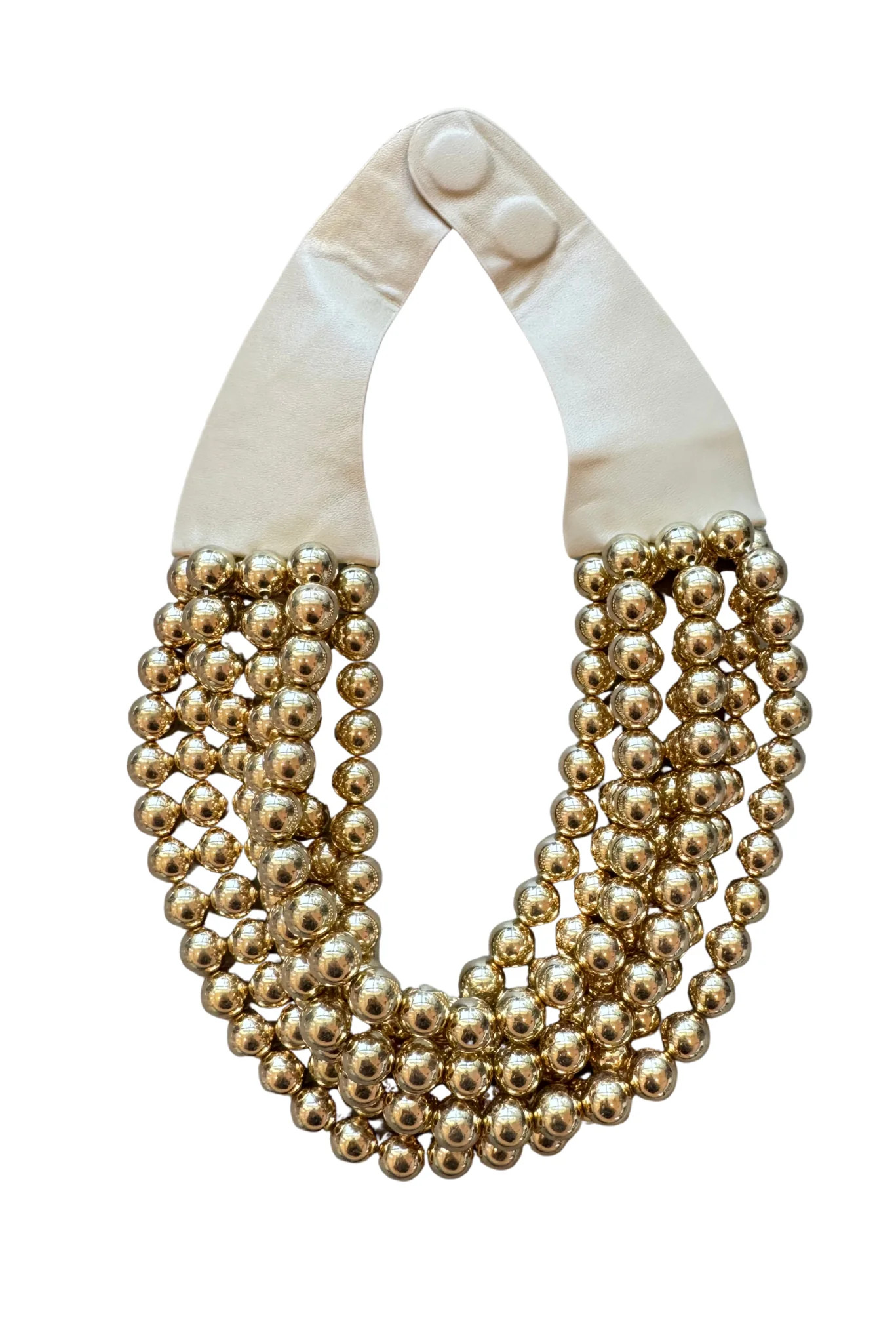 Gold Beaded Layered Magnetic Collar Necklace | SSYS