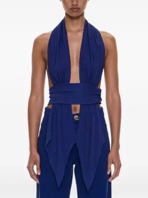 scarf-draped halterneck top | Farfetch Global