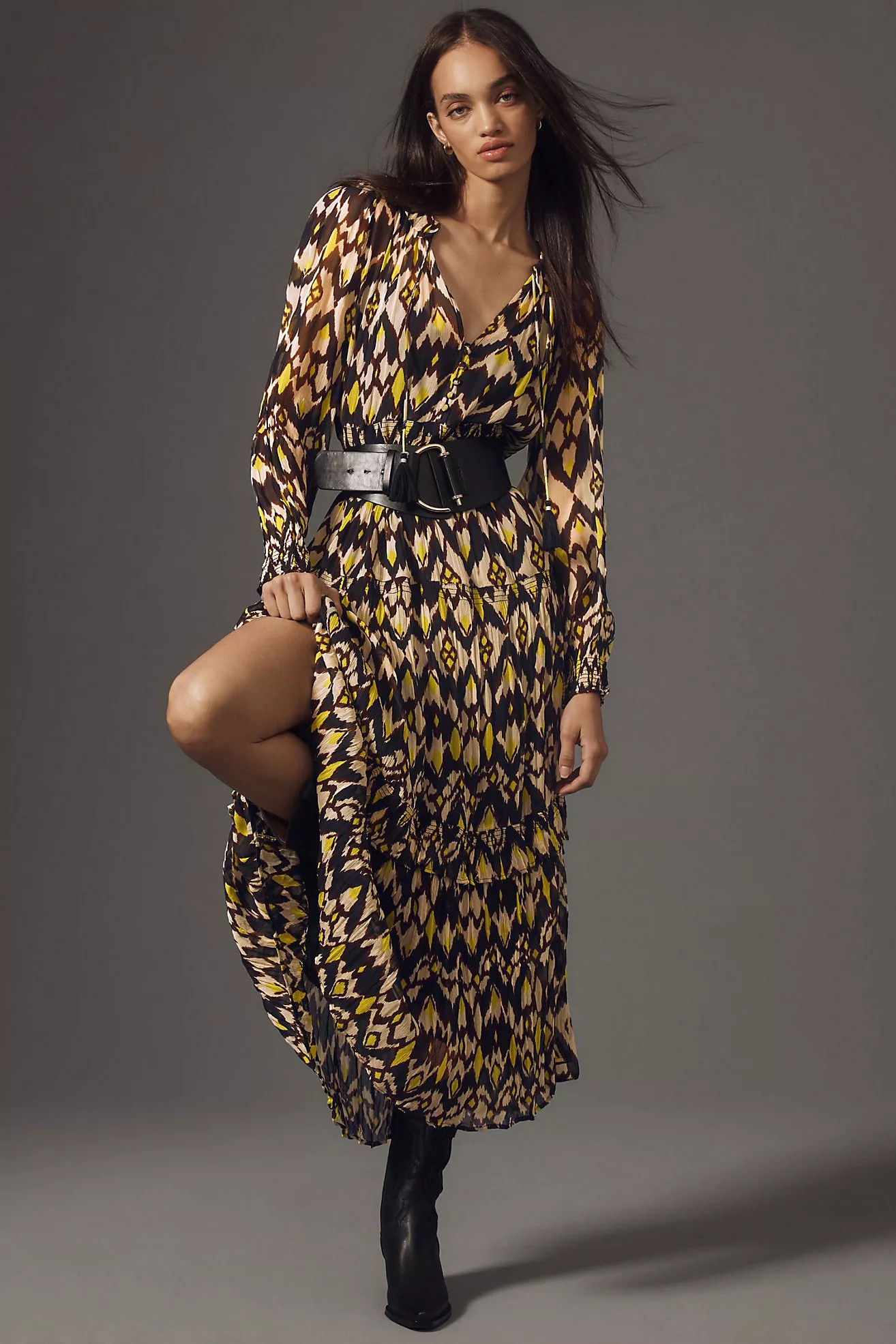 The Marais Printed Chiffon Maxi Dress | Anthropologie (US)