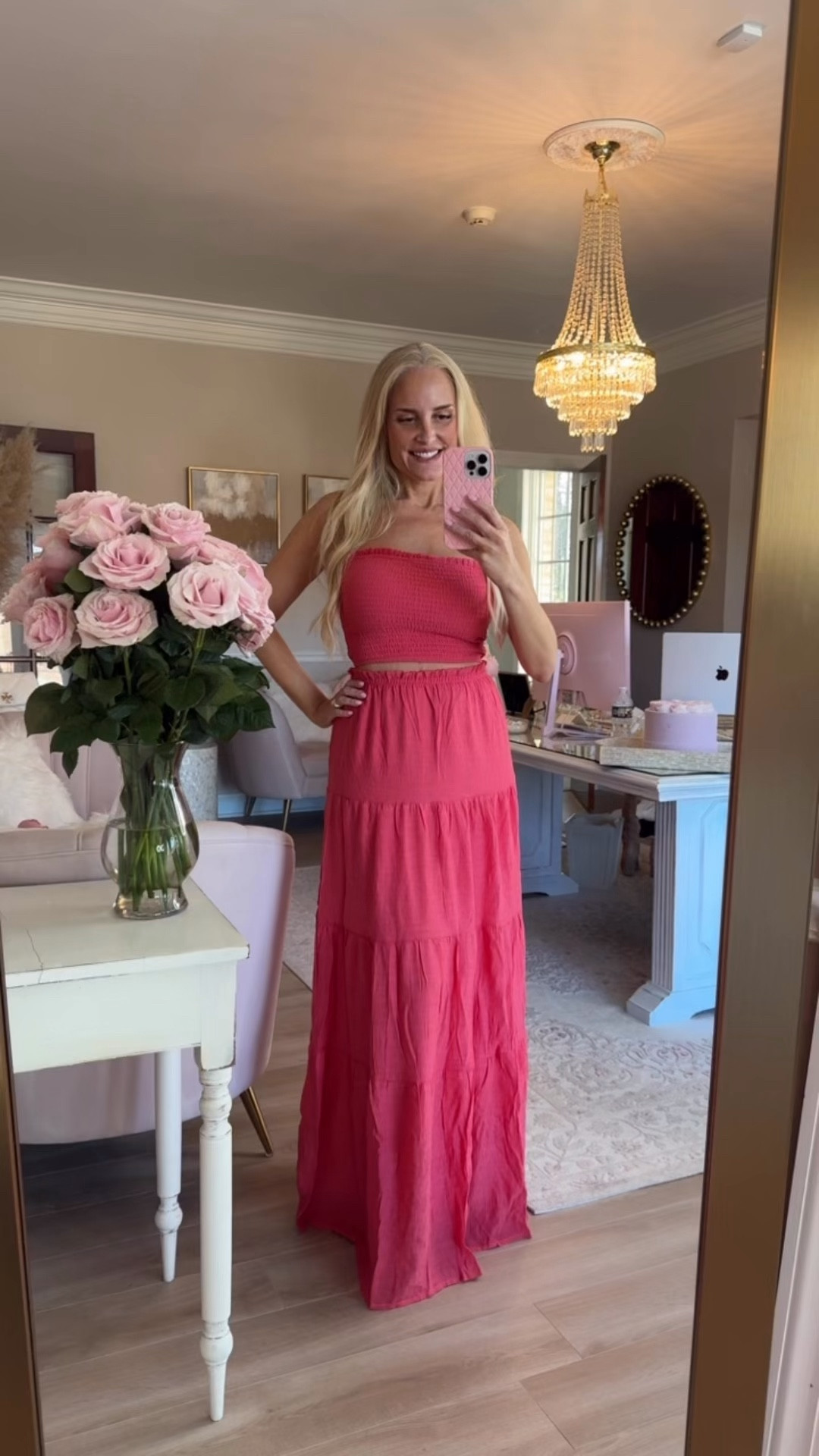 I can't link this set, but you can find it at fashion nova if you search for Lost In Paradise Skirt Set