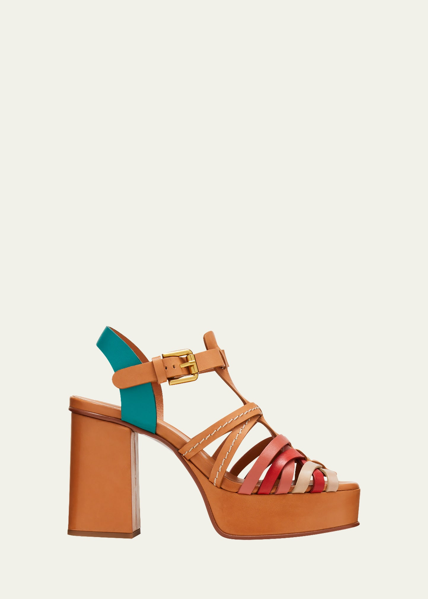 See by Chloe Sierra Multicolored Caged Platform Sandals | Bergdorf Goodman