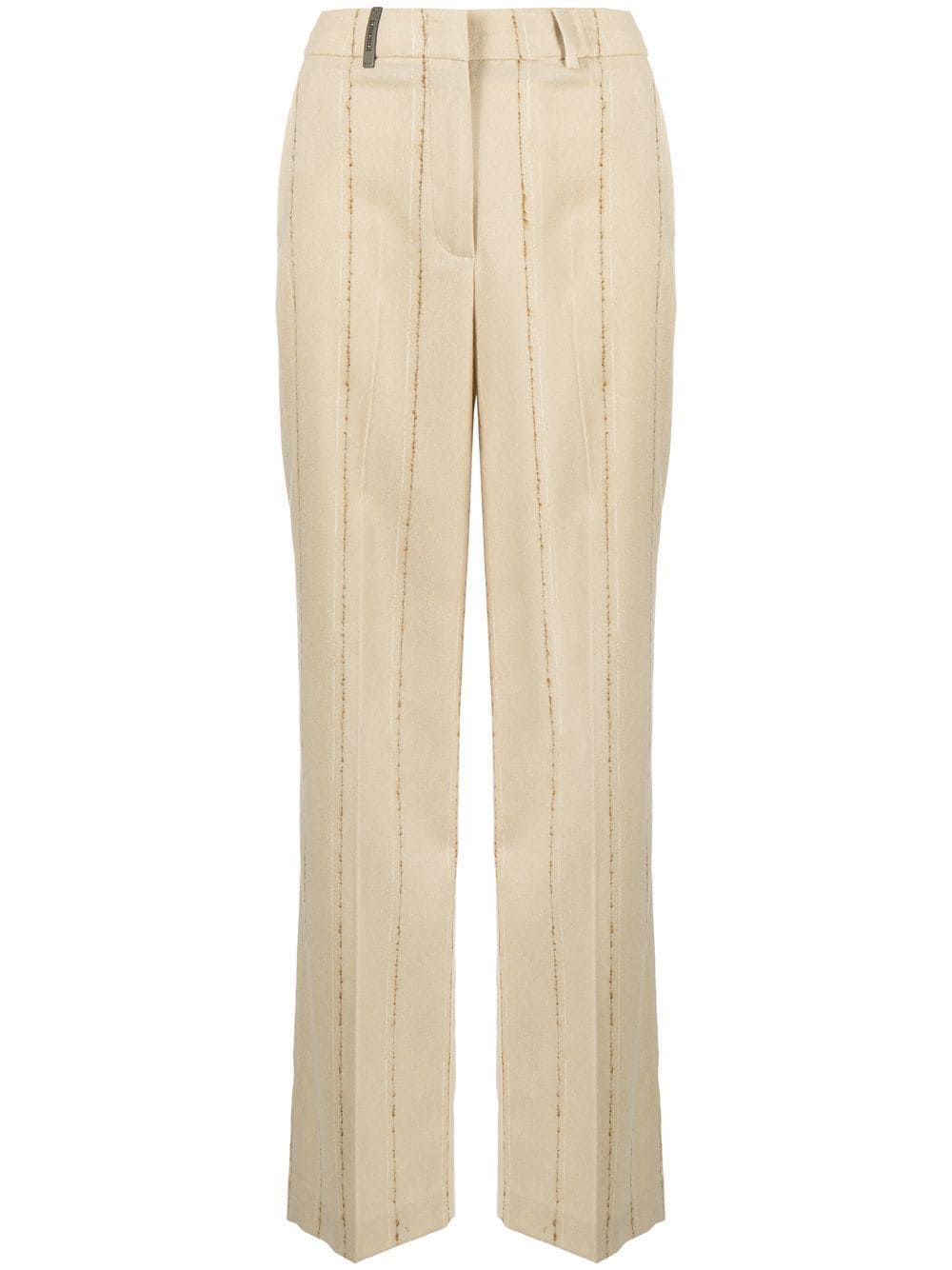 high-waisted pinstripe trousers | Farfetch Global