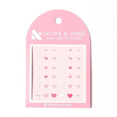 Olive &#38; June Nail Art Stickers - Heart to Heart - 36ct | Target