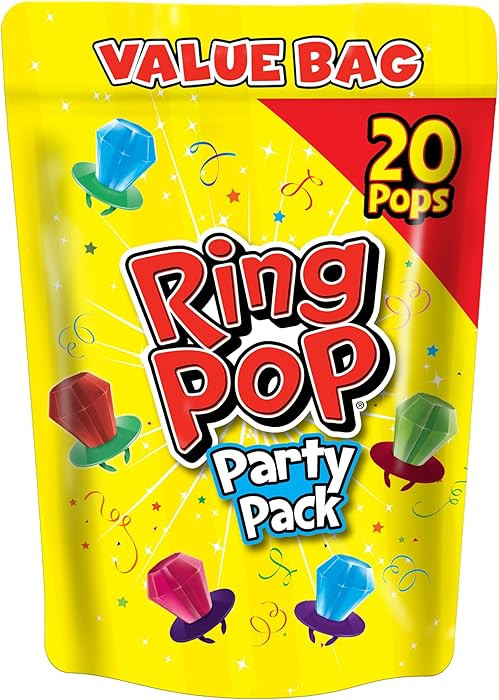 Ring Pop Candy, Valentine's Lollipops, 20 Ct Party Favors in Assorted Fruity Flavors - Full Size,... | Amazon (US)
