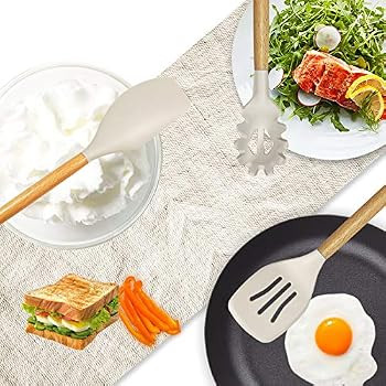 14 Pcs Silicone Cooking Utensils Kitchen Utensil Set - 446°F Heat Resistant,Turner Tongs,Spatula... | Amazon (US)