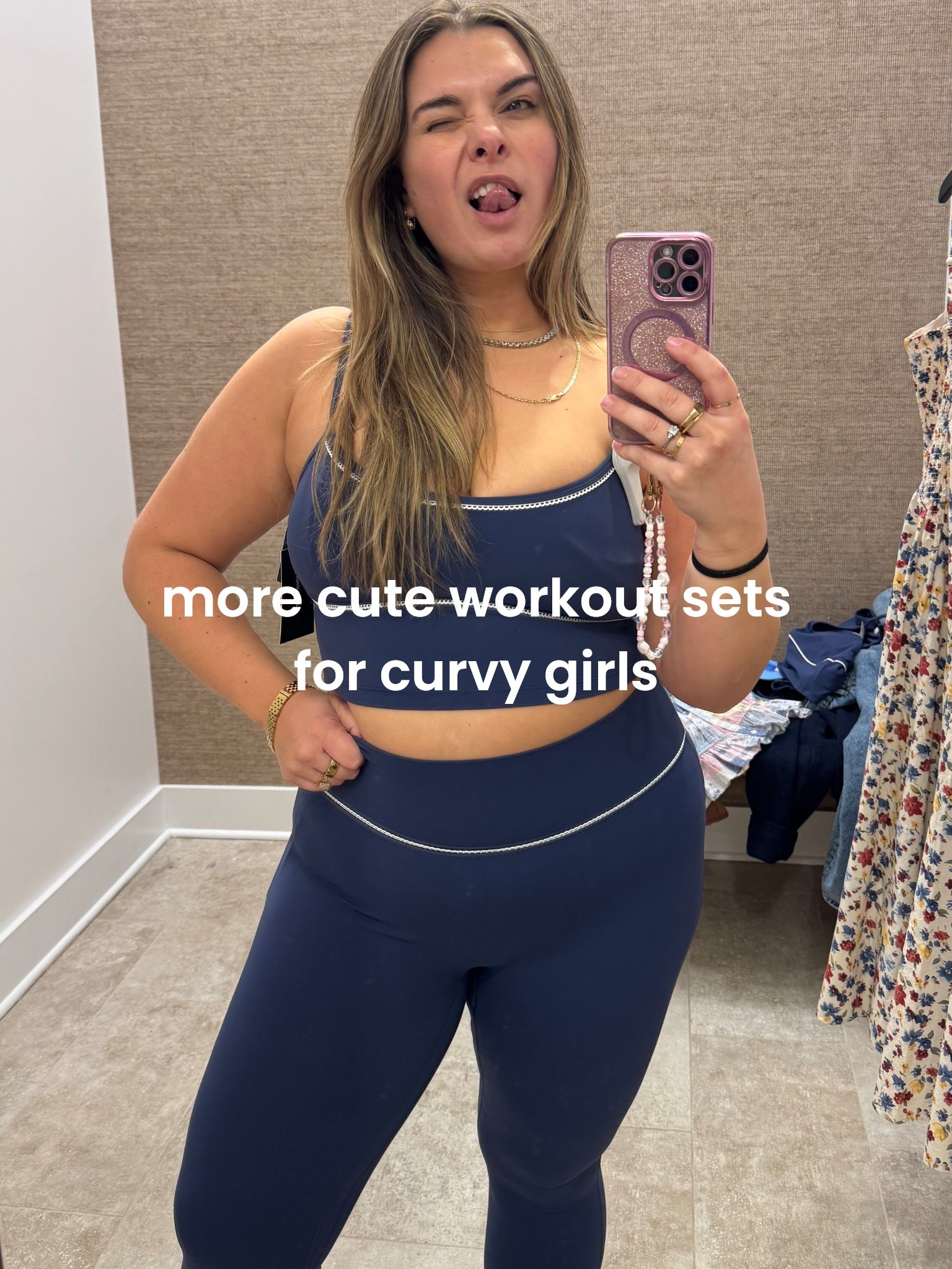 I am a size 16. 
Top is a Large. Bottoms are XL. 
NO COMPRESSION but so soft  

#LTKfitnessgoals #LTKMidsize #LTKPlusSize