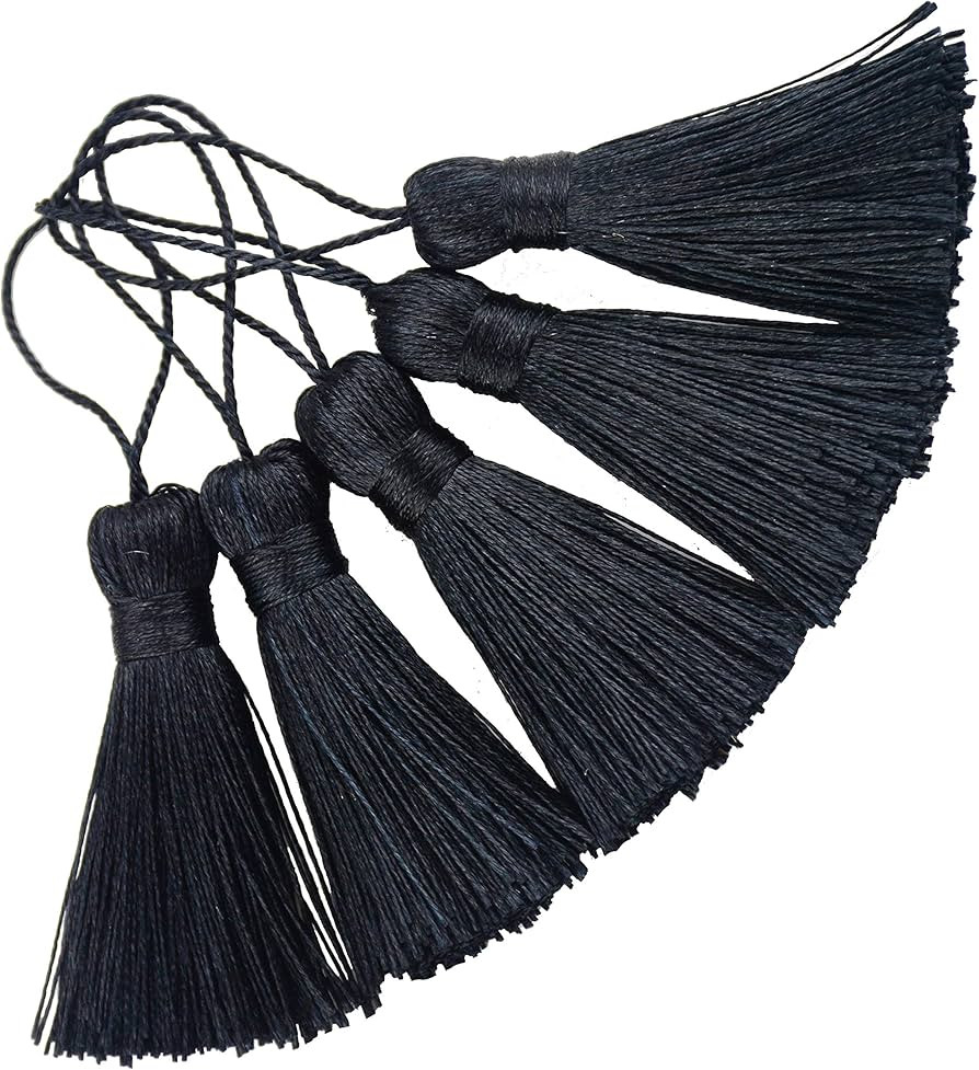 Makhry 20pcs 4.3 Inch Handmade Silky Floss Mini Tiny Craft Tassels with 2-Inch Cord Loop and Smal... | Amazon (US)
