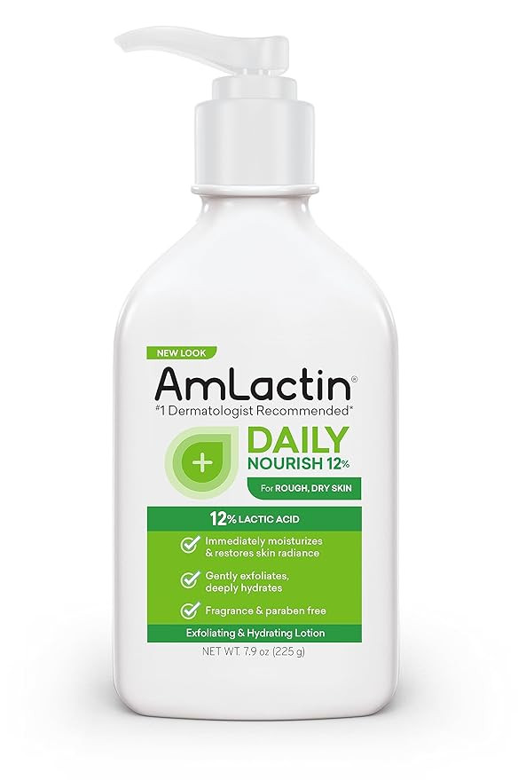 AmLactin Daily Moisturizing Lotion for Dry Skin – 7.9 oz Pump Bottle – 2-in-1 Exfoliator - Bo... | Amazon (US)