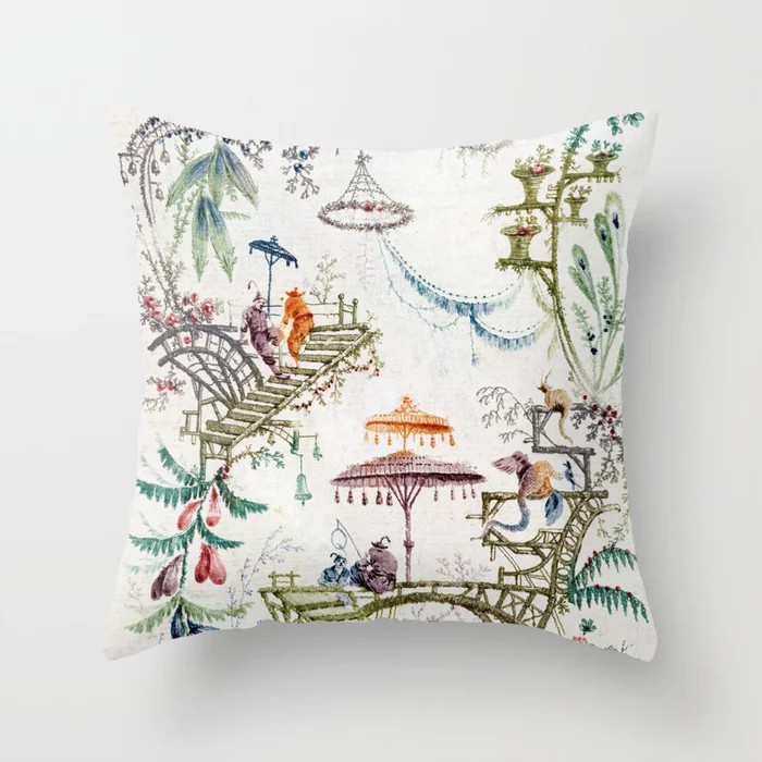 Enchanted Forest Chinoiserie Throw Pillow by thechinoiseriepavillion | Society6