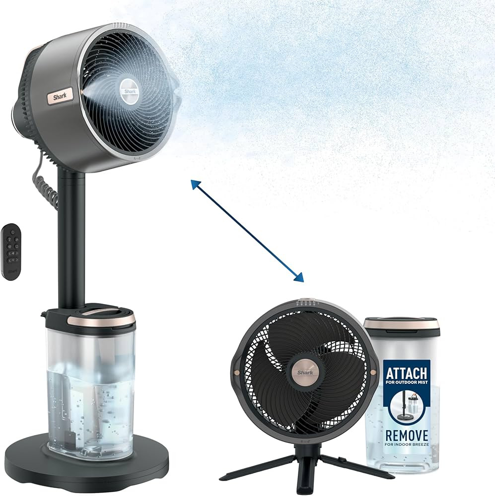 Shark FlexBreeze Pro Mist Fan — Indoor & Outdoor, Integrated Misting, Pedestal to Tabletop, Cor... | Amazon (US)