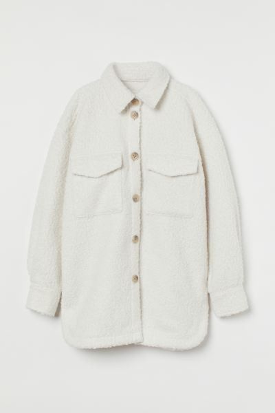 Shirt Jacket | Jacket | Jackets | White Jacket | Winter Jacket | Winter Coat | HM Outfit |  | H&M (US + CA)