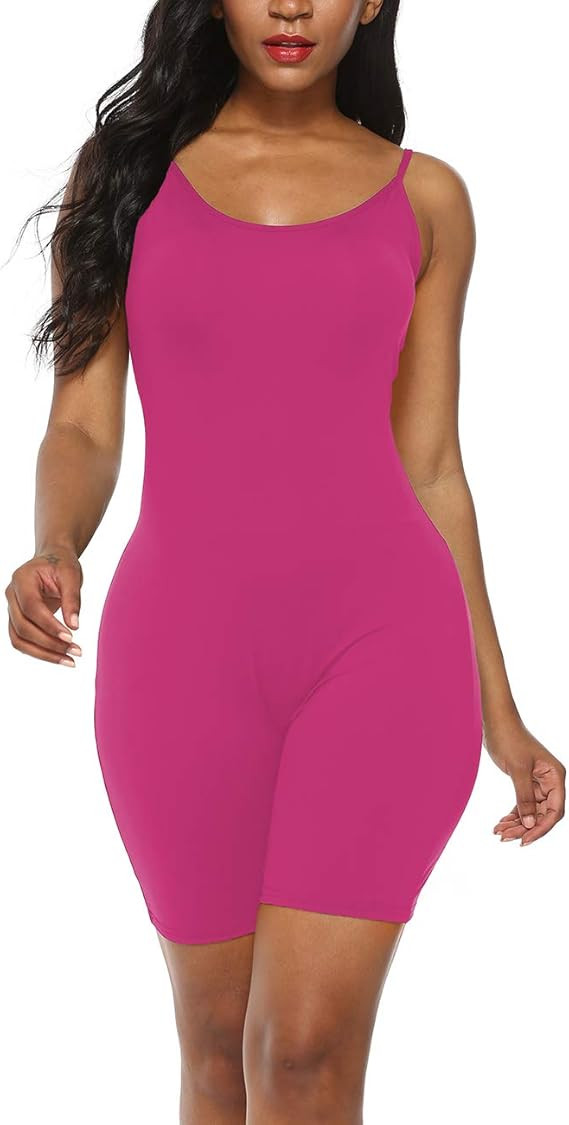Amiliashp Women's Spaghetti Strap Tank Top Short Jumpsuit Rompers Bodysuit One Piece Catsuit | Amazon (US)