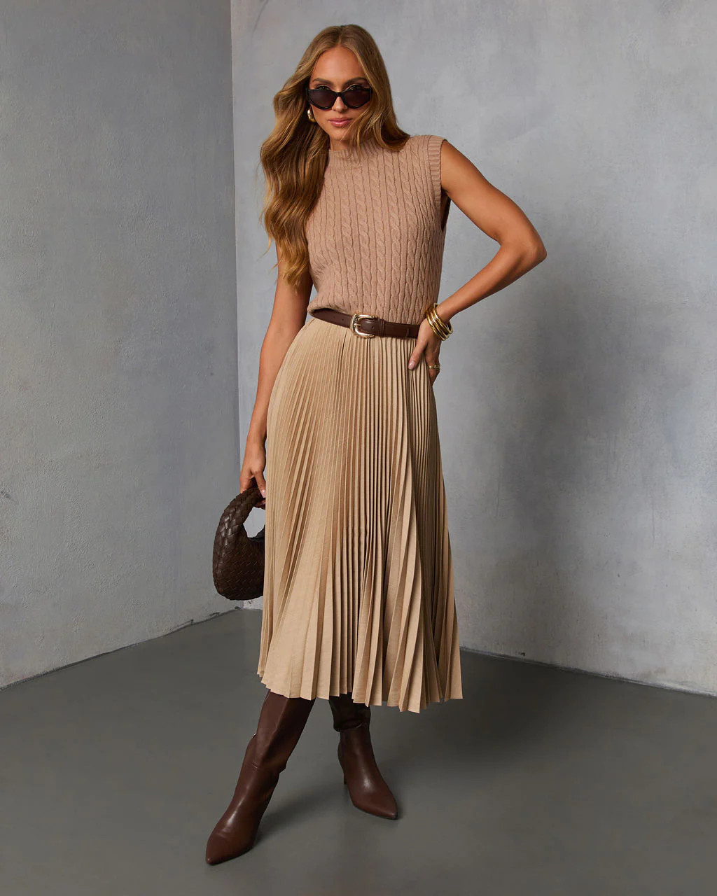 Vionette Pleated Midi Skirt | VICI