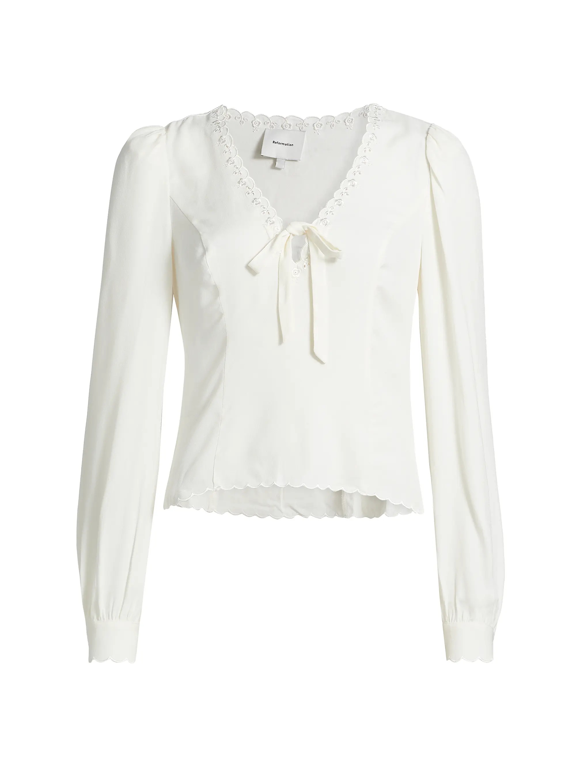 Vivia Scalloped Bow Top | Saks Fifth Avenue
