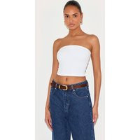 White Contour Sculpt Bandeau Top | PrettyLittleThing UK