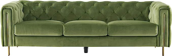 Acanva Luxury Chesterfield Vintage Tufted Velvet Living Room Sofa with Metal Legs, 96" W Couch, M... | Amazon (US)