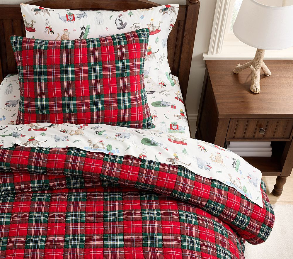 Holiday Plaid Tencel Quilt & Shams | Pottery Barn Kids
