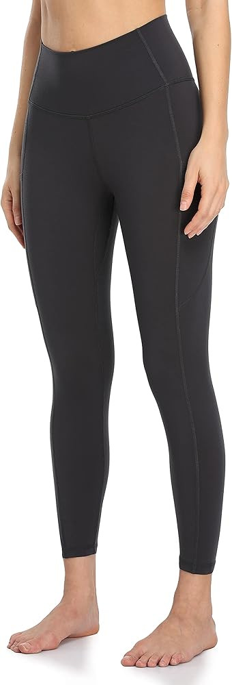 YUNOGA Women's High Waist Buttery Soft Athletic Yoga Pants 25" Inseam Leggings with Pockets | Amazon (US)
