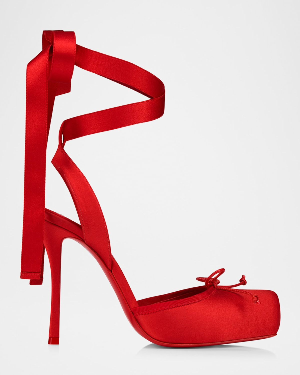 100mm Cassia Silk Ankle-Tie Ballerina Pumps | Neiman Marcus