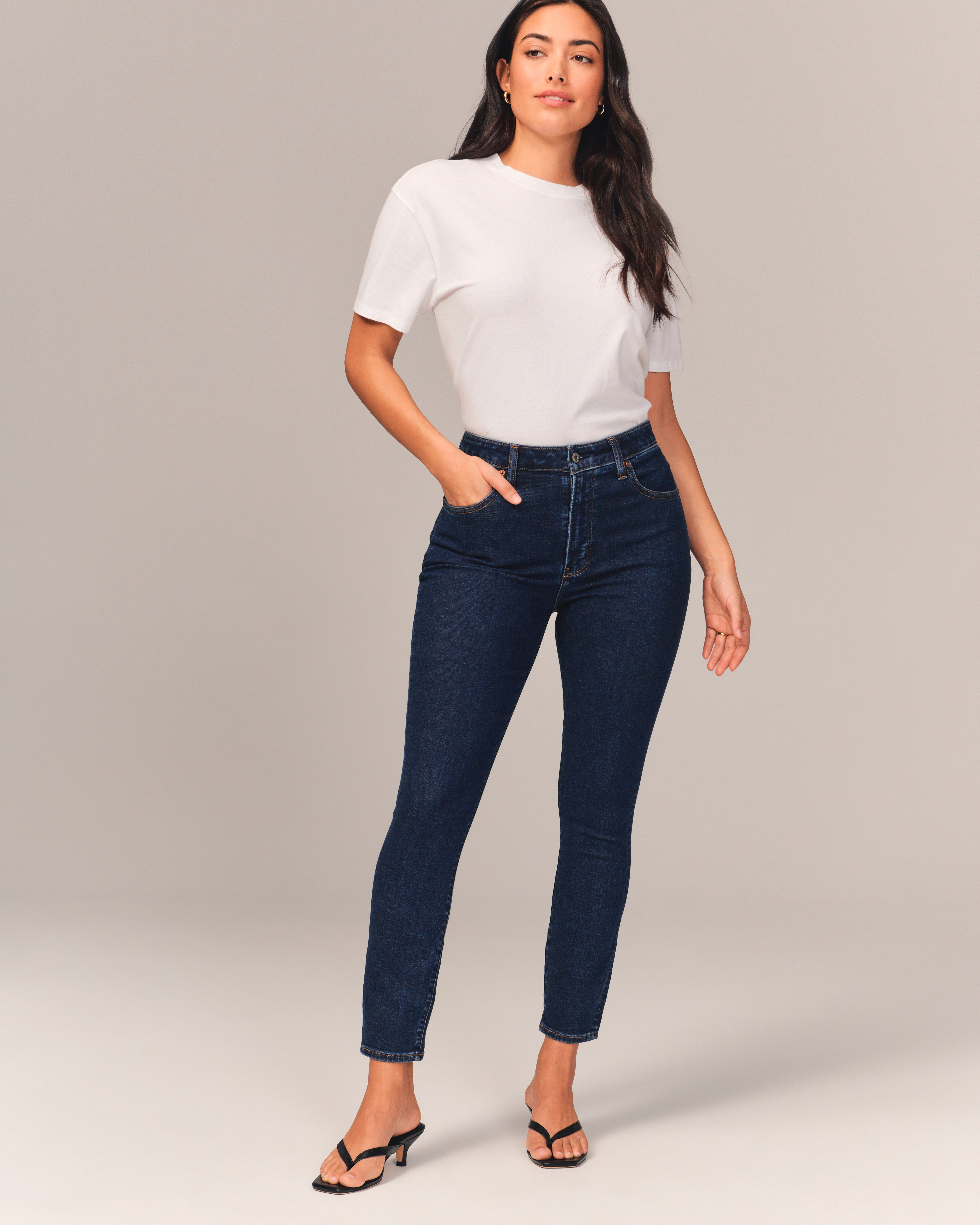 Curve Love High Rise Super Skinny Ankle Jean | Abercrombie & Fitch (US)