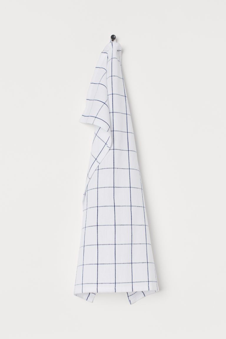 H & M - Linen-blend Tea Towel - Blue | H&M (US + CA)