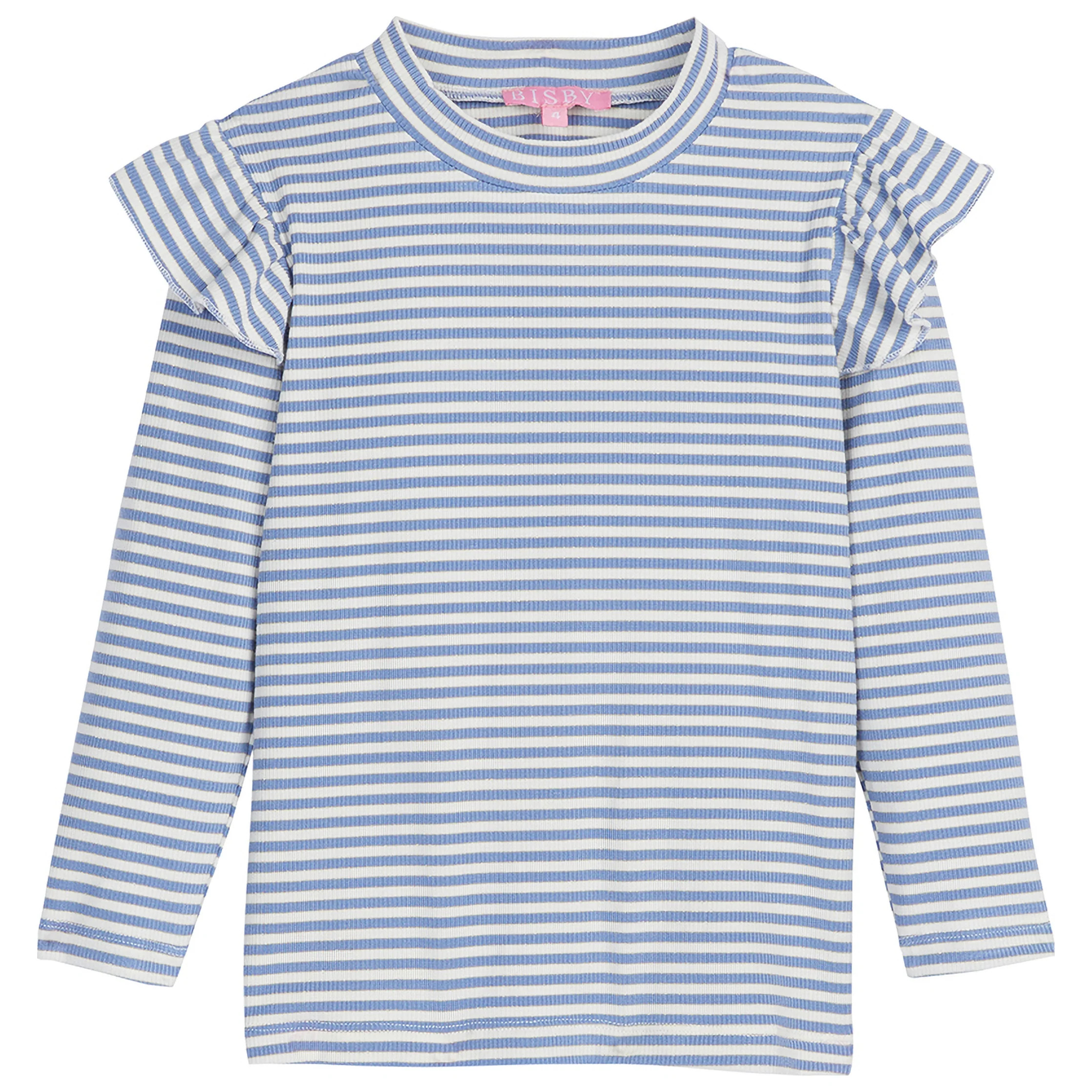 Sadie Top - French Blue Sparkle Stripe | BISBY Kids