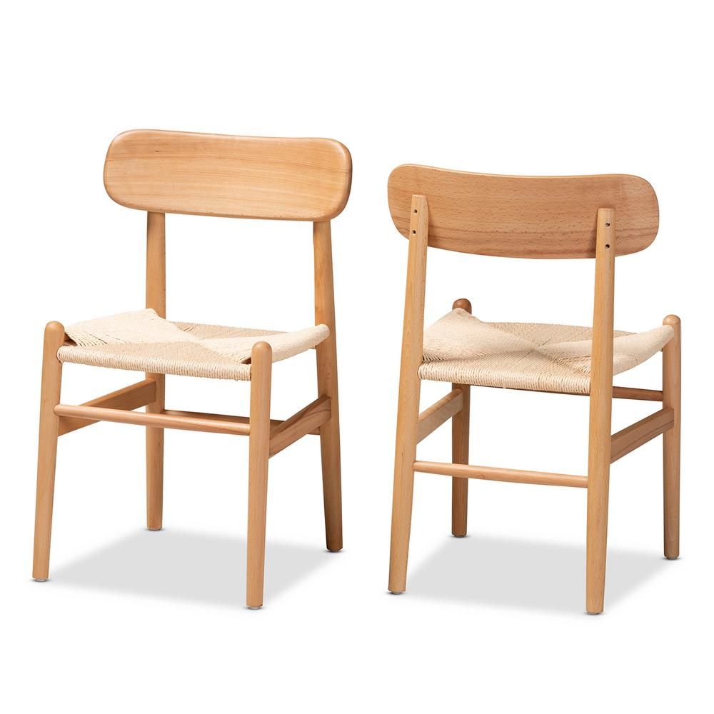 Baxton Studio Raheem Natural Brown Dining Chair (Set of 2) | The Home Depot