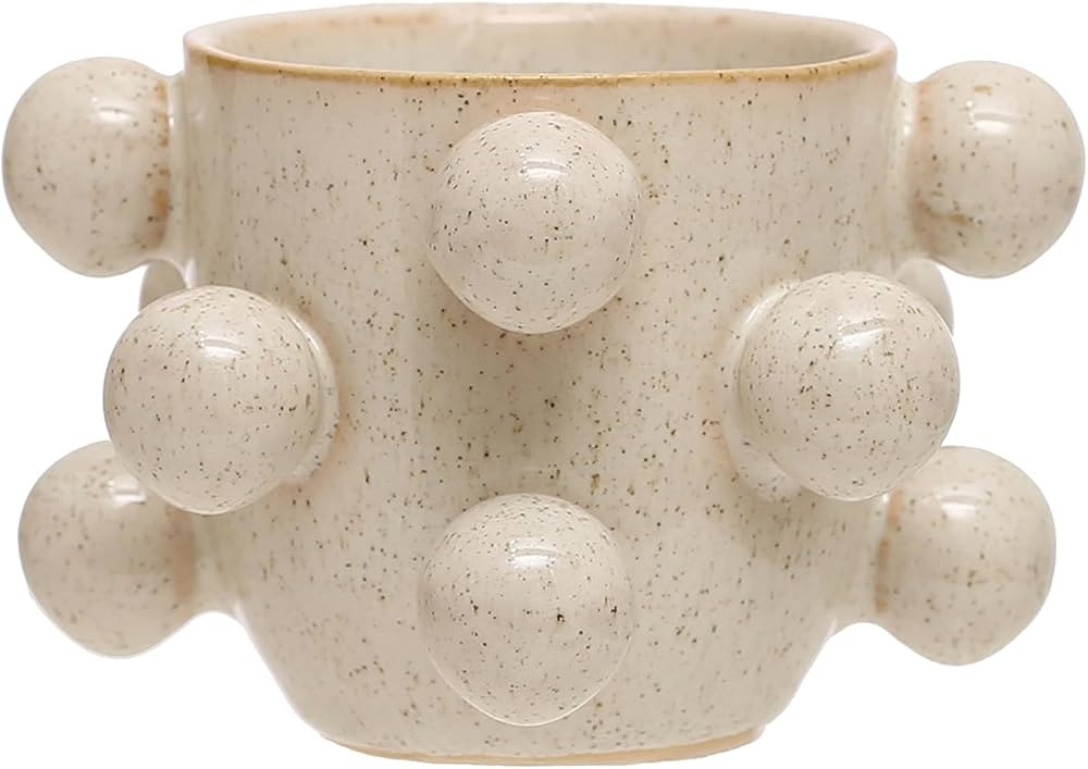 Bloomingville 4.25 Inches Round Stoneware Planter with Orbs and Reactive Glaze, Holds 3 Inches Po... | Amazon (US)