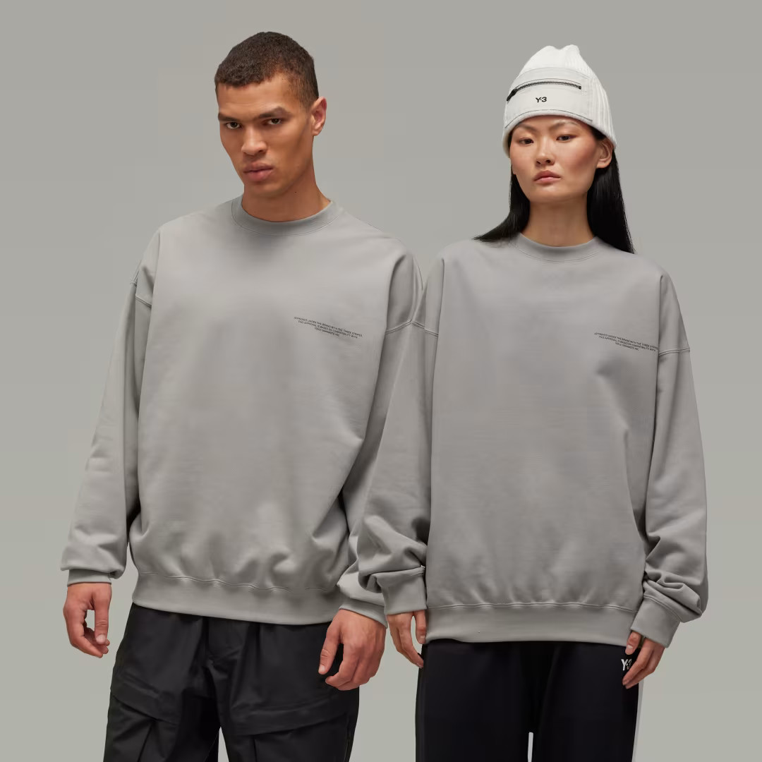 adidas Y-3 Logo Crew Sweatshirt Charcoal Solid Grey M Unisex | adidas (US)