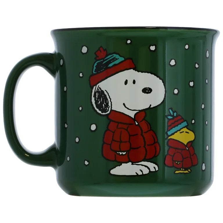 Peanuts Holiday Ceramic Camper Mug, 20 oz | Walmart (US)