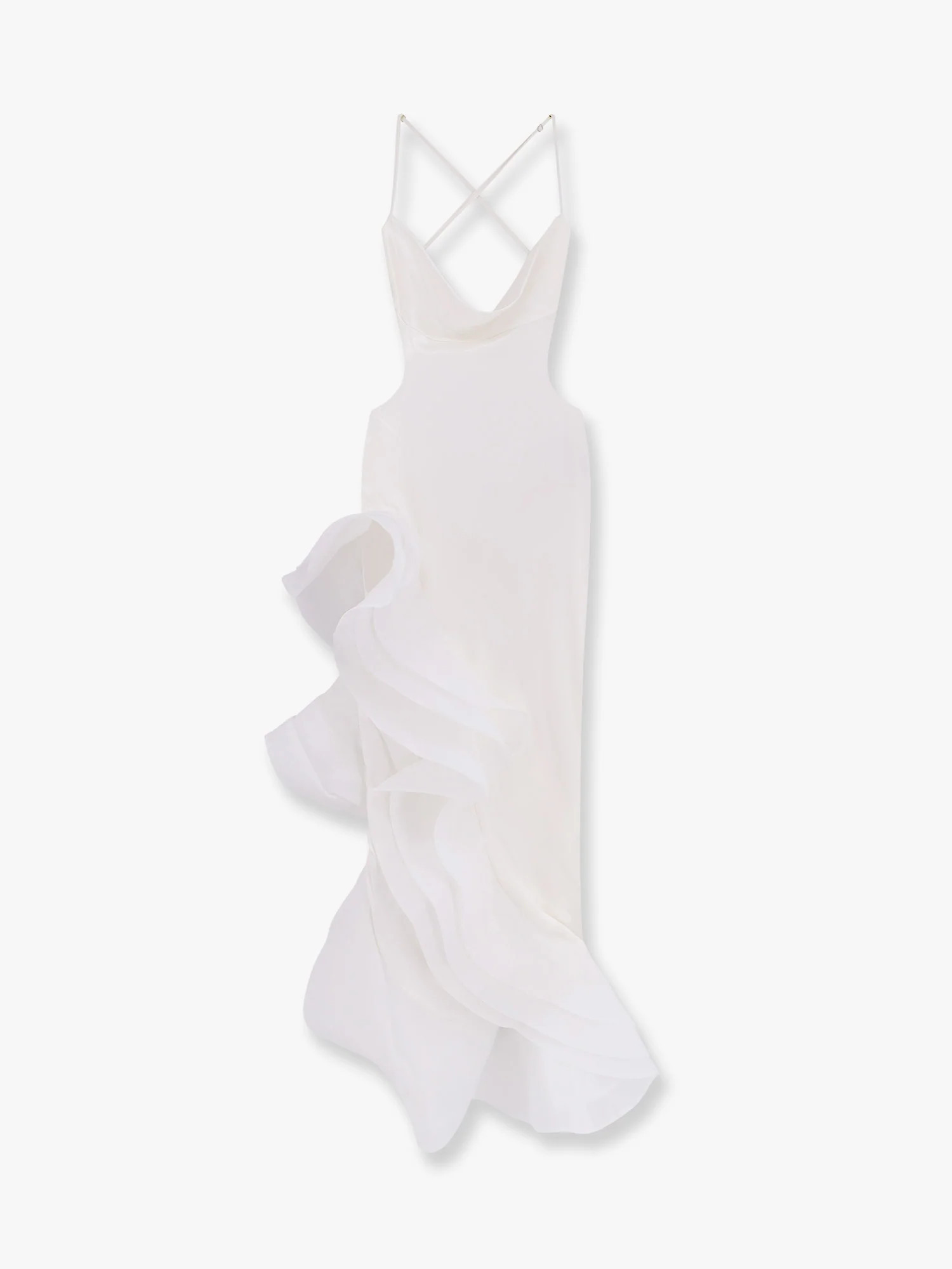 Kailtin satin long dress with volant - RETROFETE - gender_Woman | Nugnes 1920