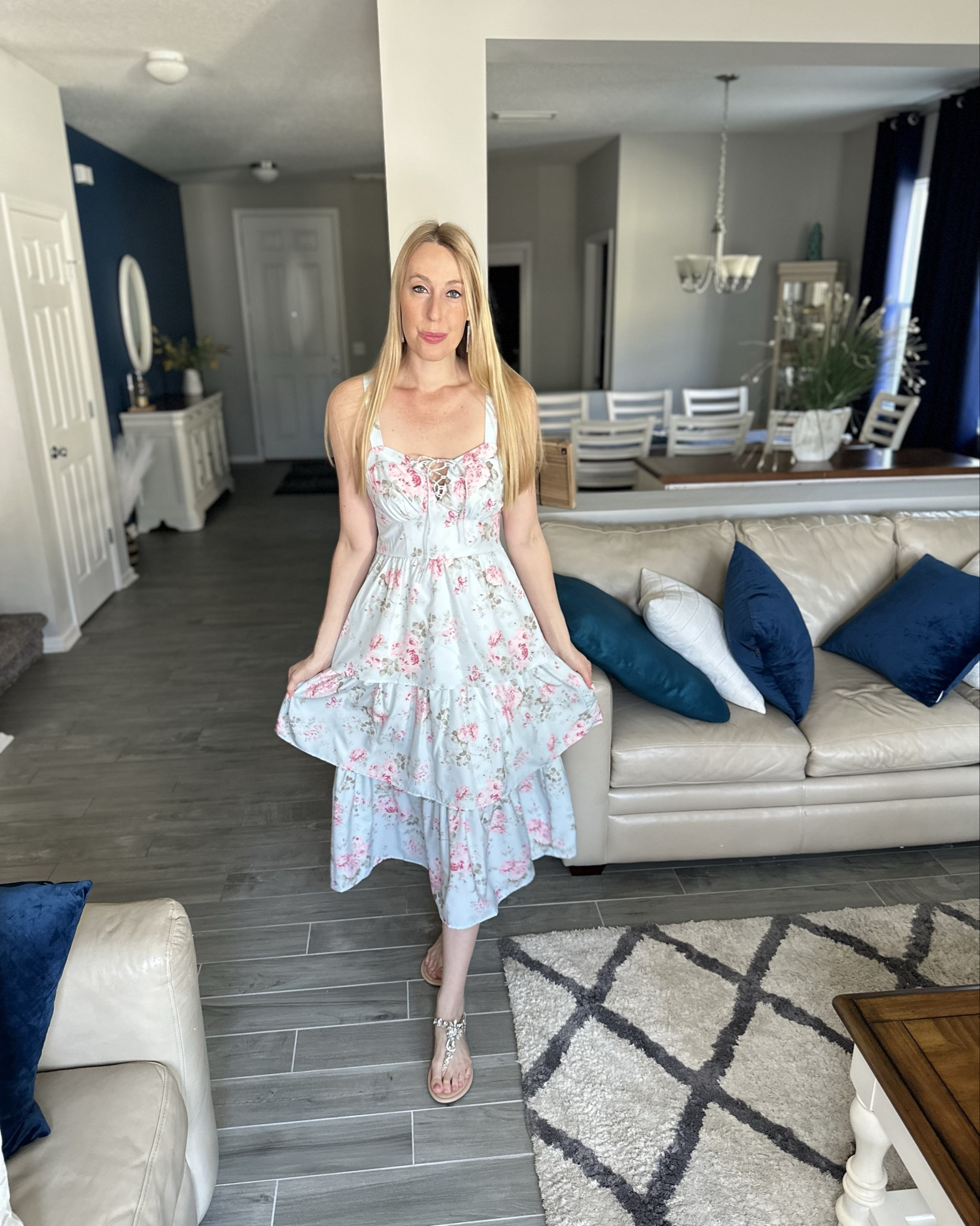 Gorgeous floral dress for spring 
💓 i love the print and style of this dress
💓 cute for Easter and wedding guests
💓 wearing size small, fits true to size and I am 5’10”

#LTKFindsUnder50 #LTKFindsUnder100 #LTKStyleTip