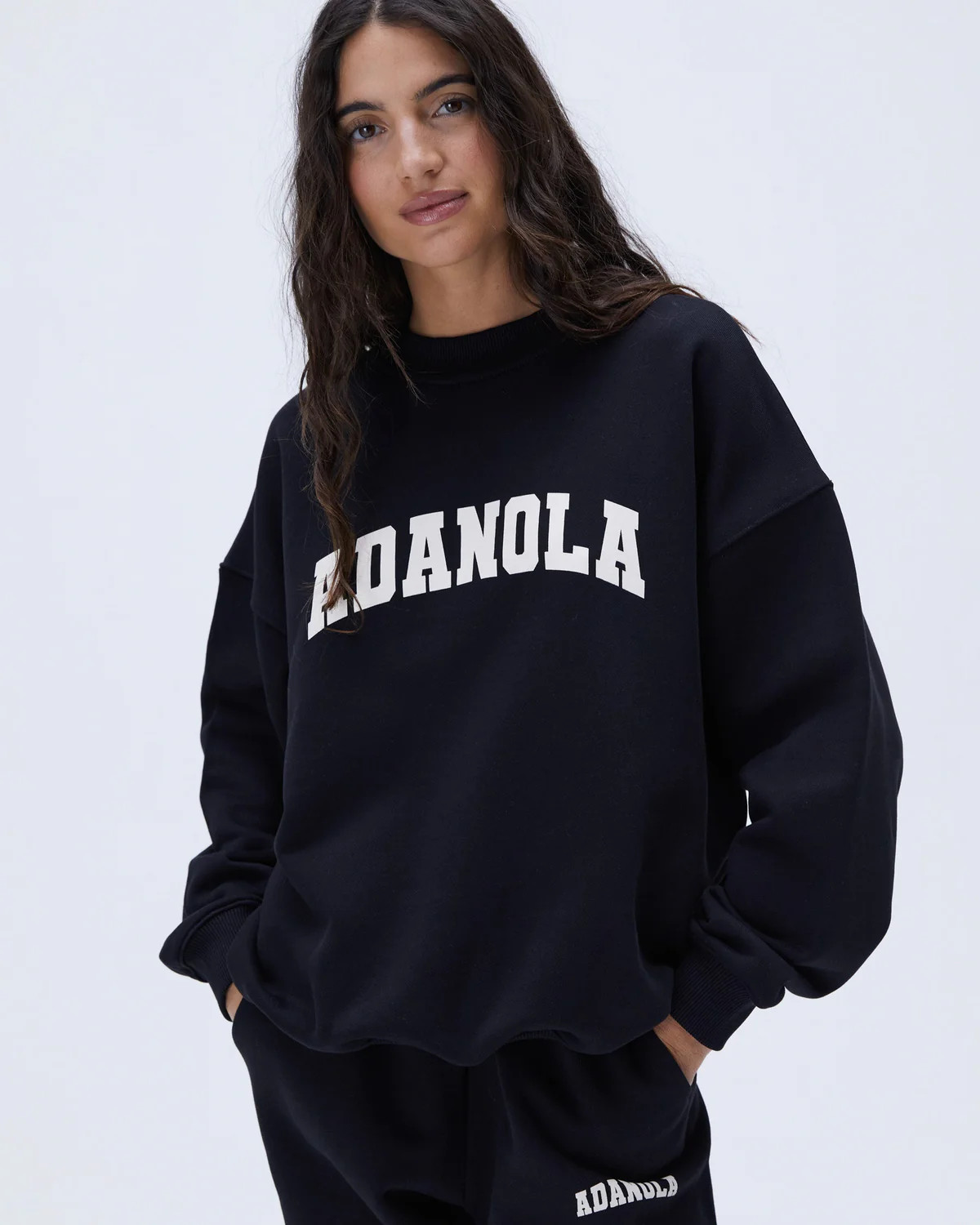 Varsity Oversized Sweatshirt - Black | Adanola UK