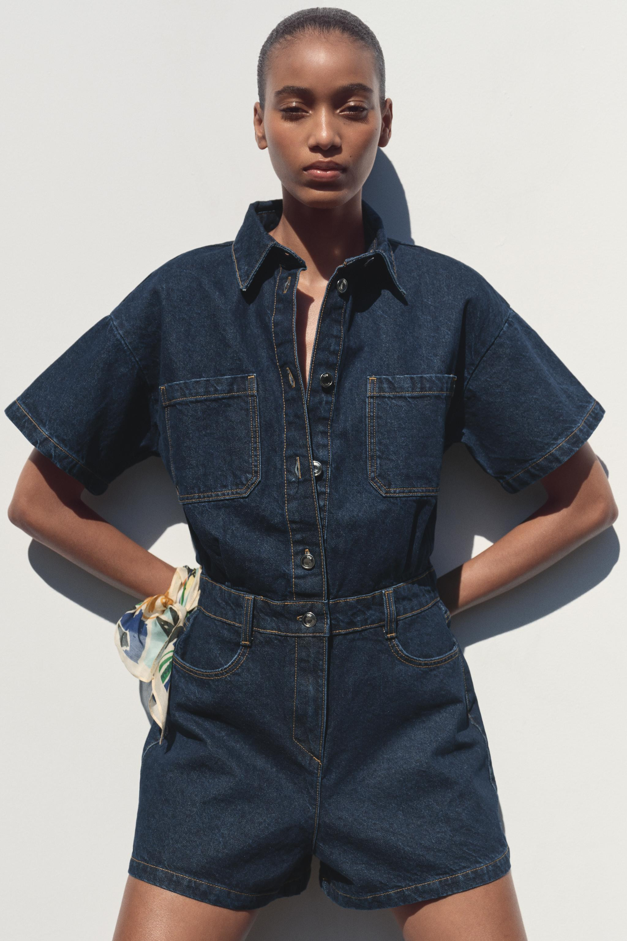 KURZER DENIM-OVERALL Z1975 MIT KURZEN ÄRMELN | Zara DE