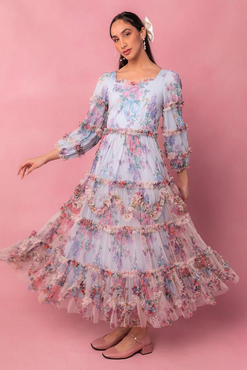 Catherine Dress in Blue Floral | Ivy City Co