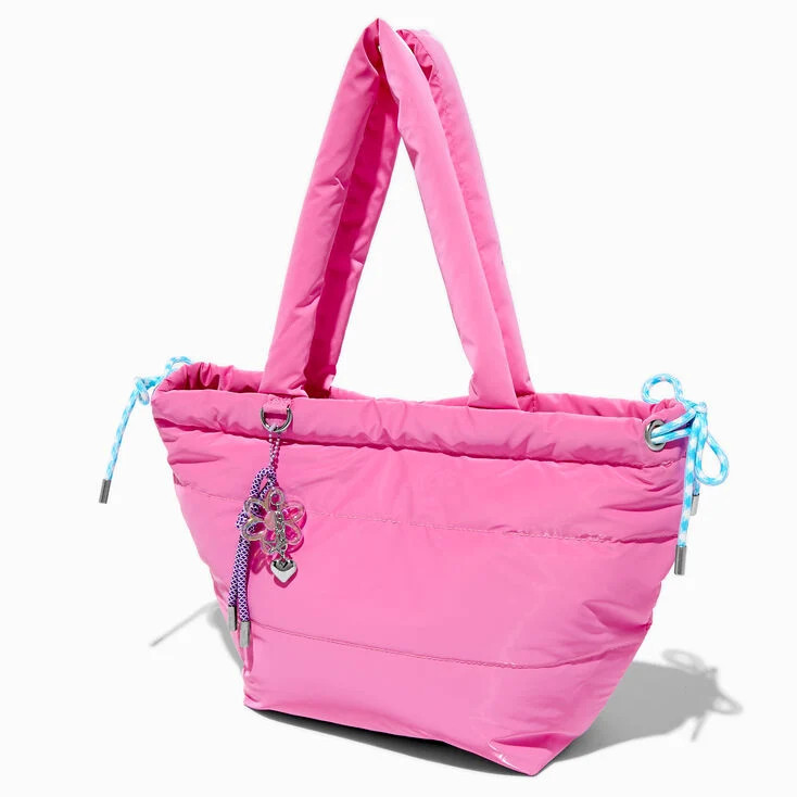 Pink Nylon Puffy Tote Bag | Claire's (UK)