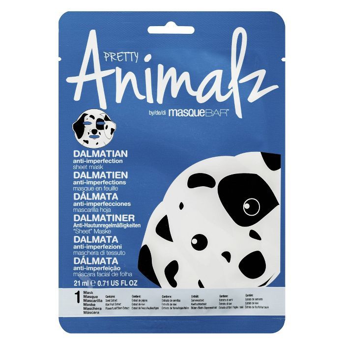 Masque Bar Pretty Animalz Dalmatian Sheet Mask - 0.71 fl oz | Target