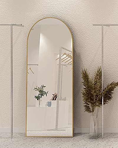 SHIGAKEN 65"×22" Arched Full Length Mirror, Floor Mirror, Standing Mirror, Full Body Mirror, Lar... | Amazon (US)
