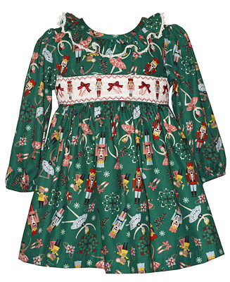 Baby Girls' Nutcracker Smocking Dress and Panty, 2-Piece Set | Macy's