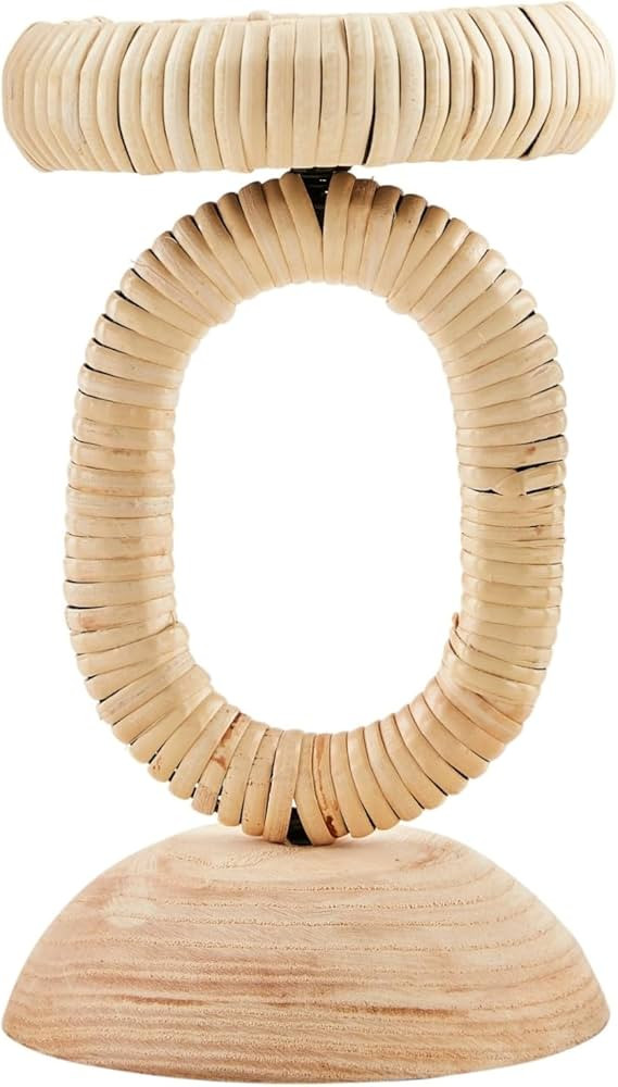 Mud Pie Rattan Wrapped Candlestick, Medium | Amazon (US)