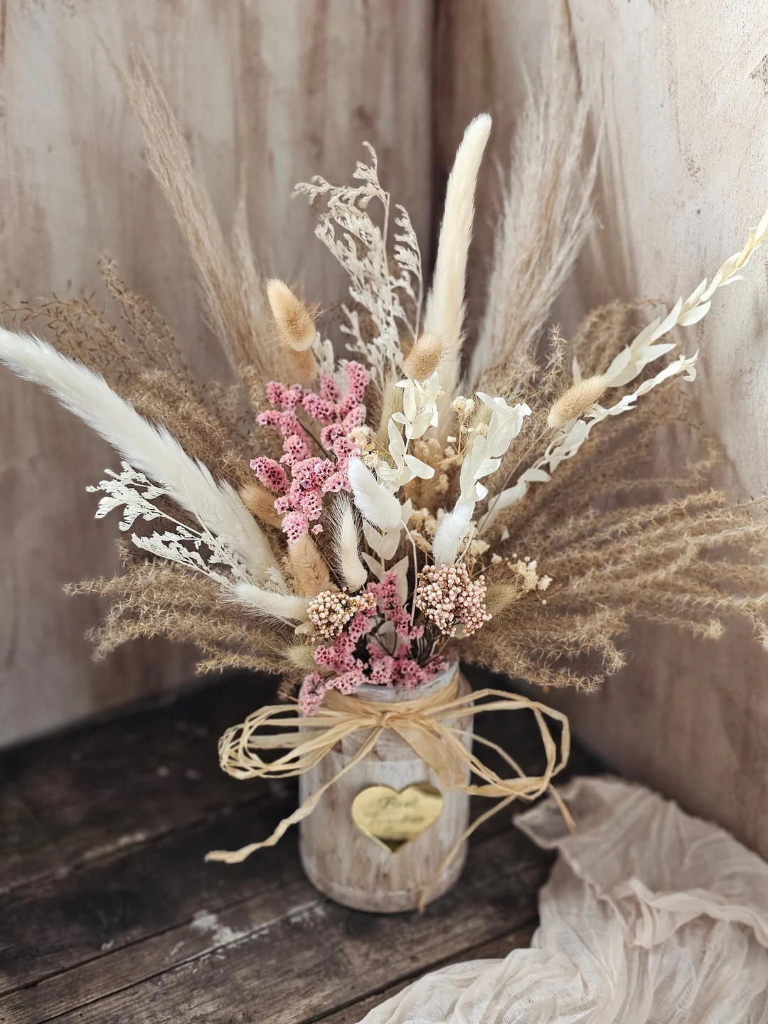 Dried Flowers Gift in Vase,pampas Grass Bouquet,dried Flower Arrangement,mixed Pampas Grass,boho ... | Etsy (US)