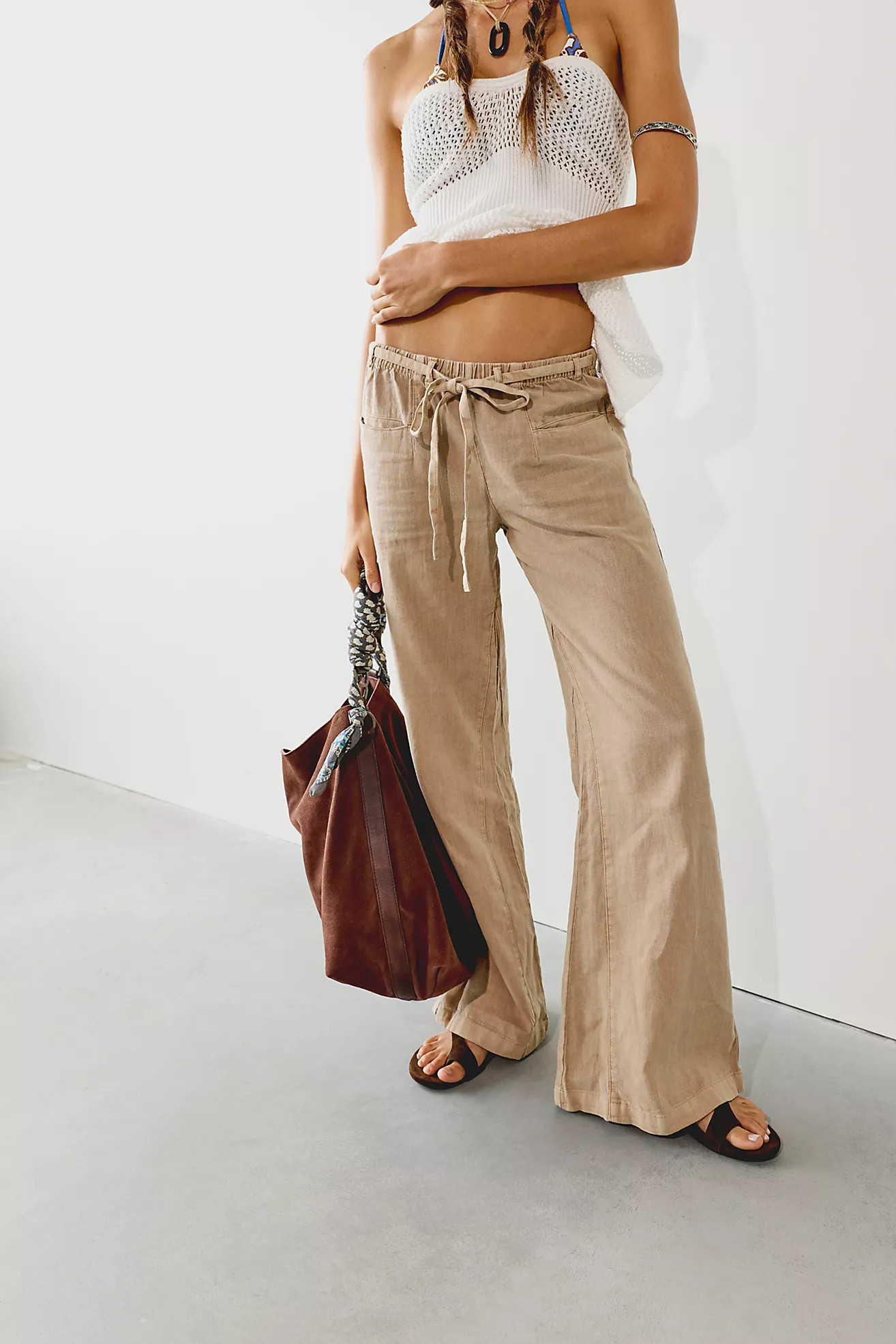 Break The Ice Linen Slouch Flare Pants | Free People (Global - UK&FR Excluded)
